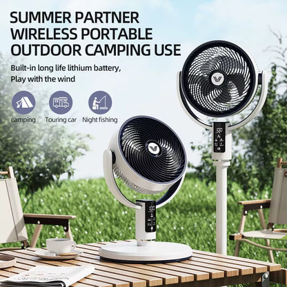 Electric Air Circulation Fan Floor Standing Fan with Night Light Shaking Head Silent Household Vertical Table Fan