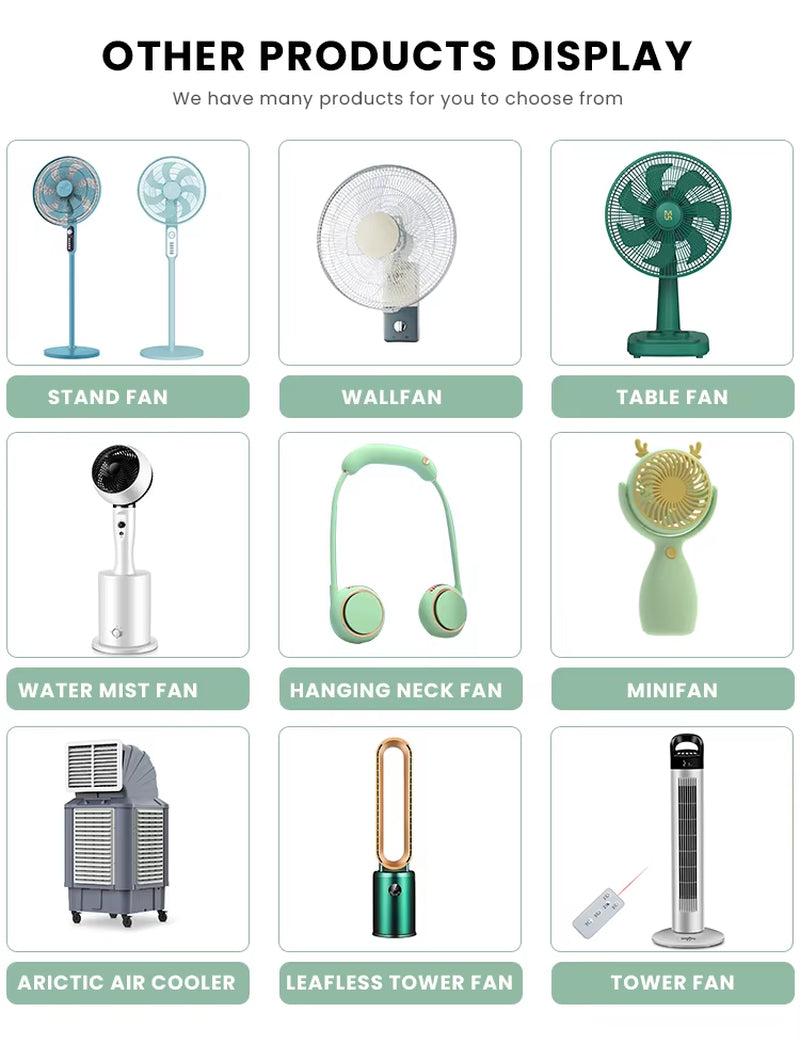2024 Home Appliance Portable Electric Air Cooling Fans Mechanical Control Low Noise Adjustable Height Outdoor Camping Hotel