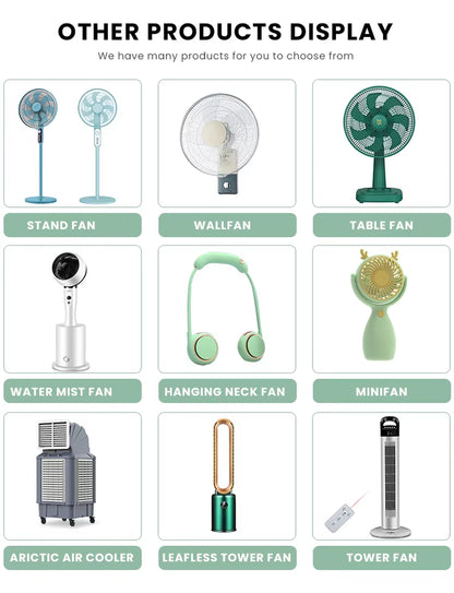 2024 Home Appliance Portable Electric Air Cooling Fans Mechanical Control Low Noise Adjustable Height Outdoor Camping Hotel